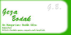 geza bodak business card